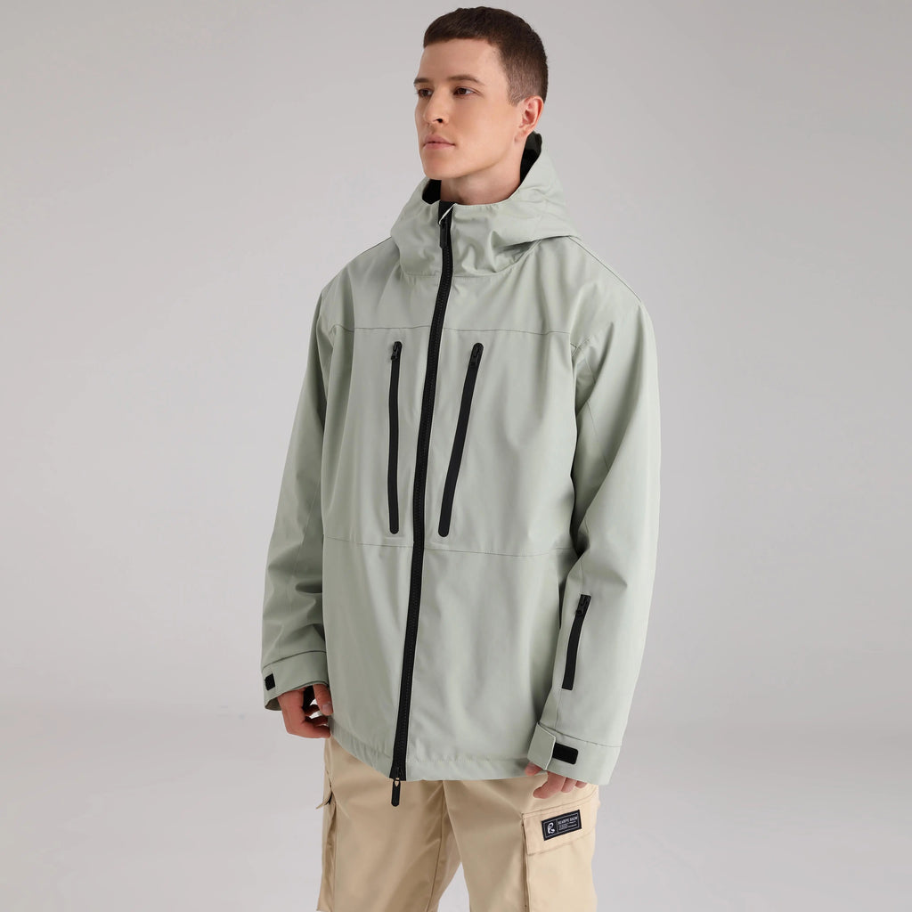 HOTIAN Men Zip Windbreaker Hooded Ski Shell Jacket HOTIAN