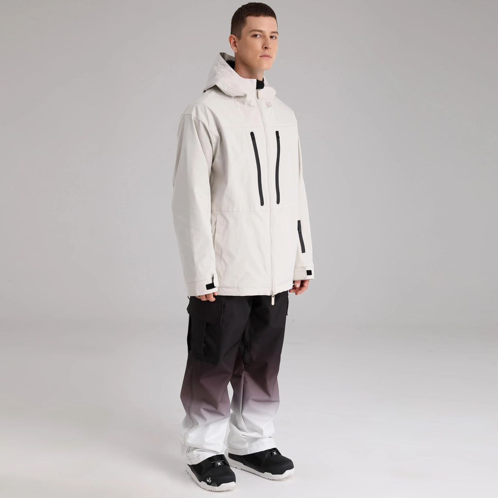 HOTIAN Men Zip Windbreaker Hooded Ski Shell Jacket HOTIAN