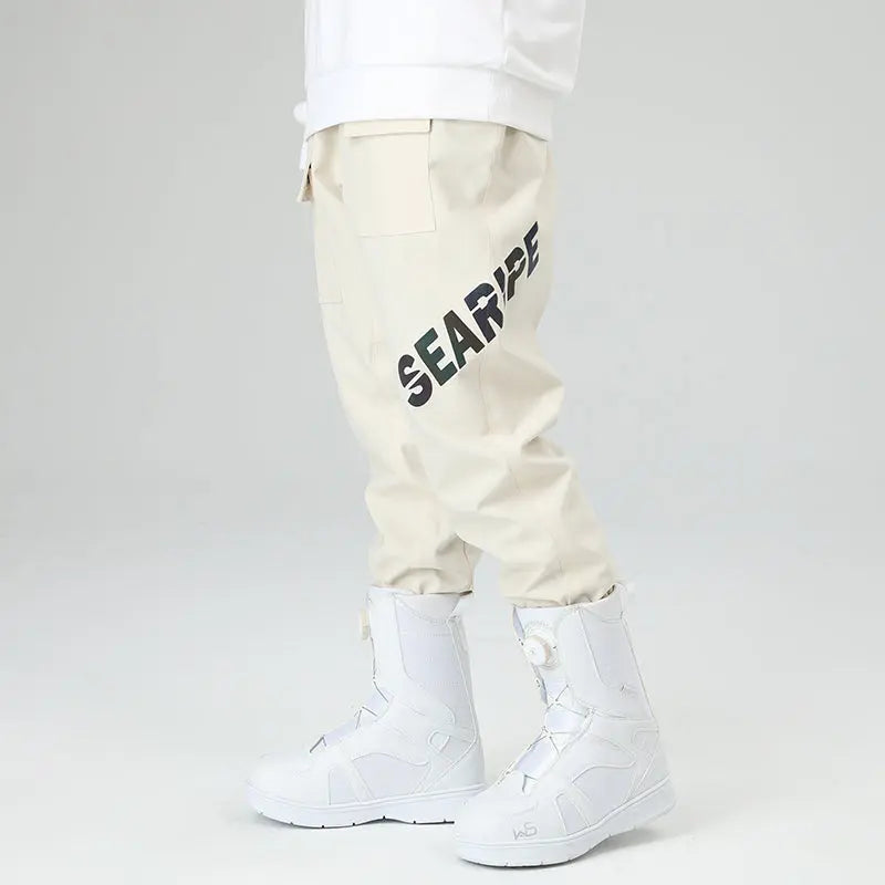 HOTIAN Women Reflective Logo Print Cargo Ski Pants HOTIAN