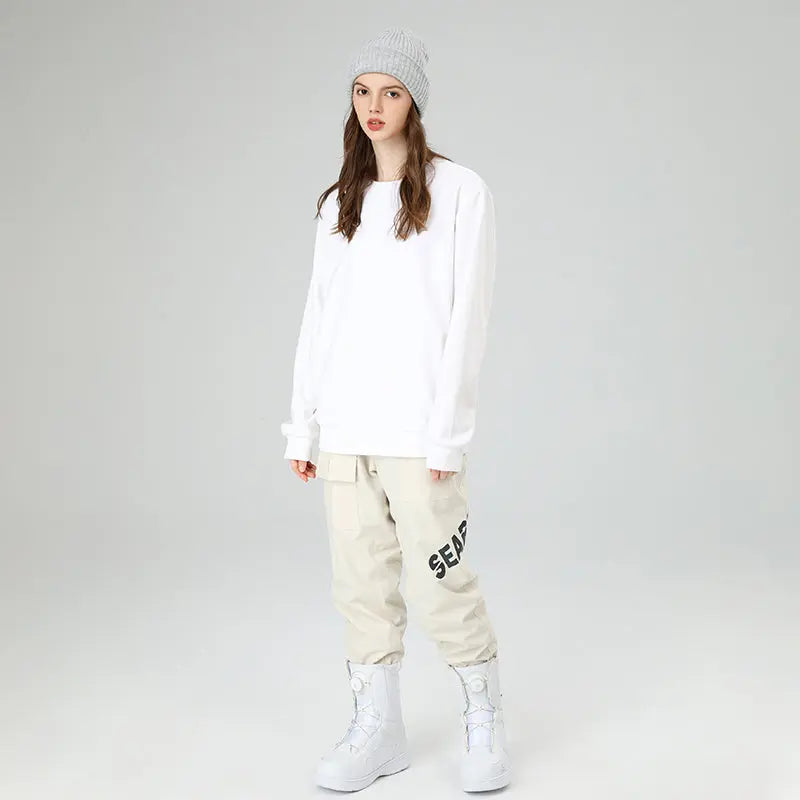 HOTIAN Women Reflective Logo Print Cargo Ski Pants HOTIAN
