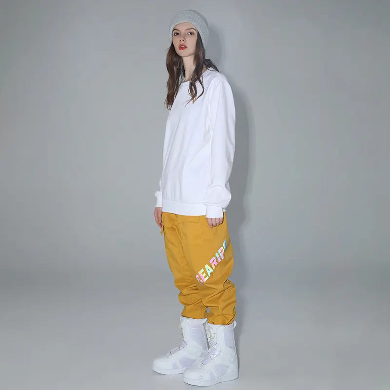 HOTIAN Women Reflective Logo Print Cargo Ski Pants HOTIAN