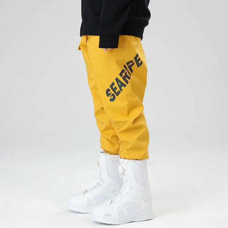 HOTIAN Women Reflective Logo Print Cargo Ski Pants HOTIAN