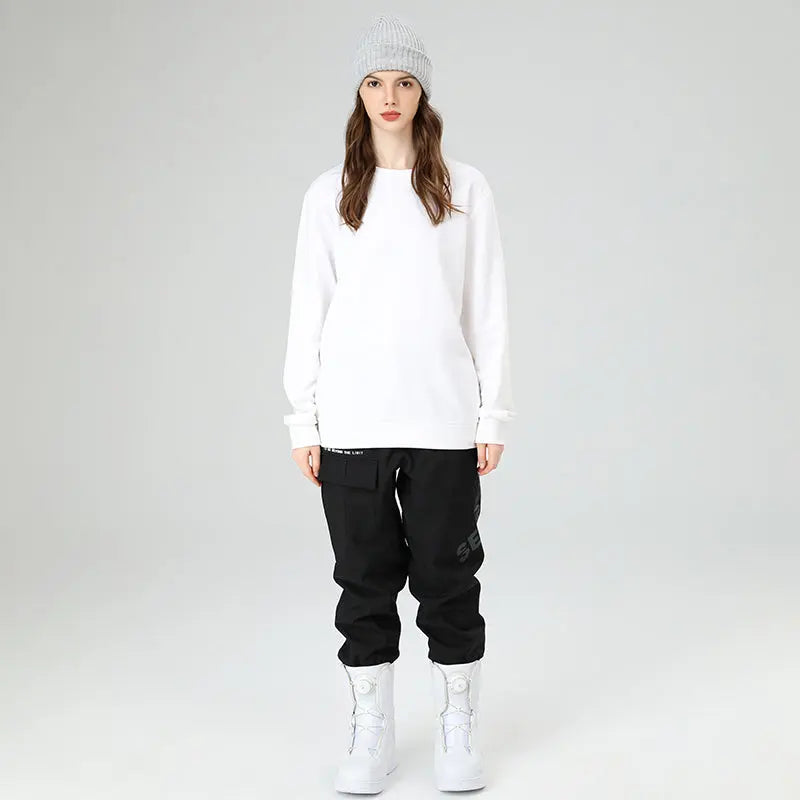 HOTIAN Women Reflective Logo Print Cargo Ski Pants HOTIAN