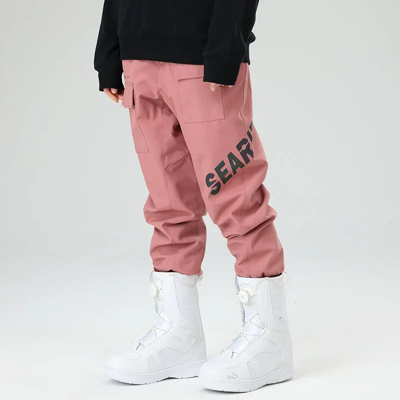HOTIAN Women Reflective Logo Print Cargo Ski Pants HOTIAN