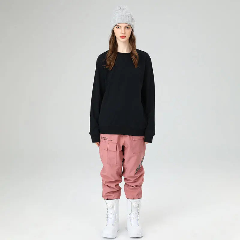 HOTIAN Women Reflective Logo Print Cargo Ski Pants HOTIAN