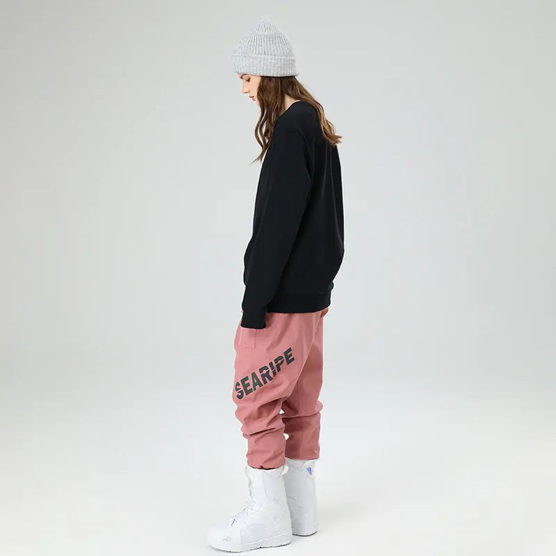 HOTIAN Women Reflective Logo Print Cargo Ski Pants HOTIAN