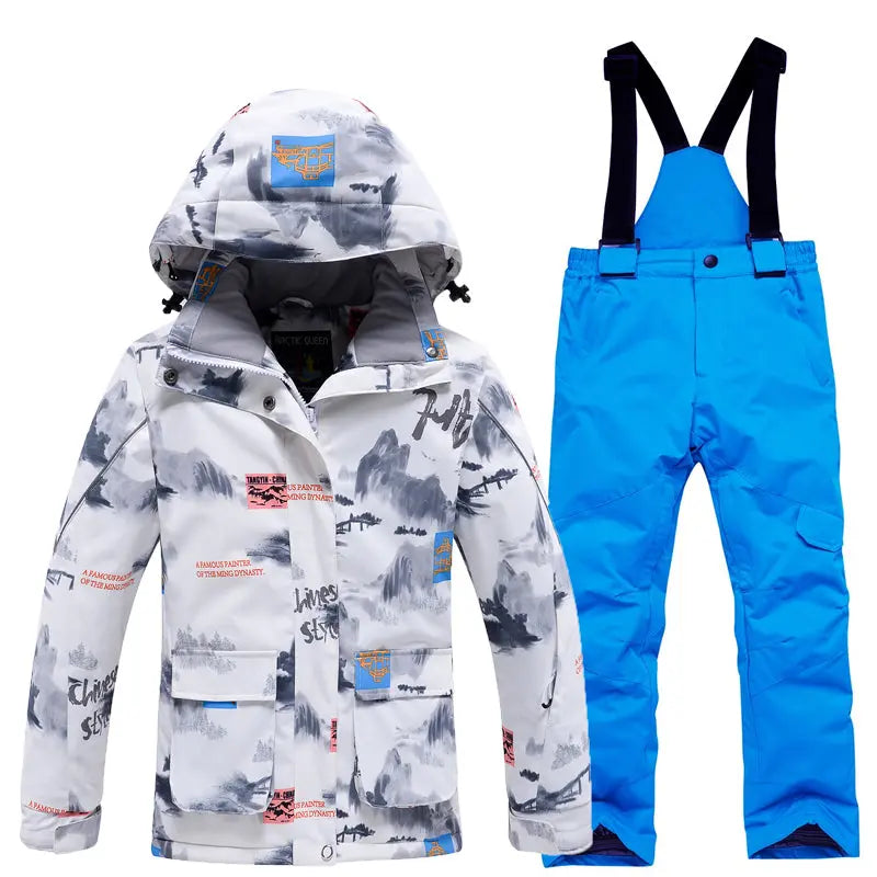 Hotian Boy Ski Snowboarding Suits Waterproof HOTIAN