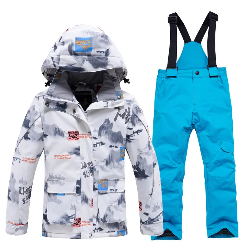 Hotian Boy Ski Snowboarding Suits Waterproof HOTIAN