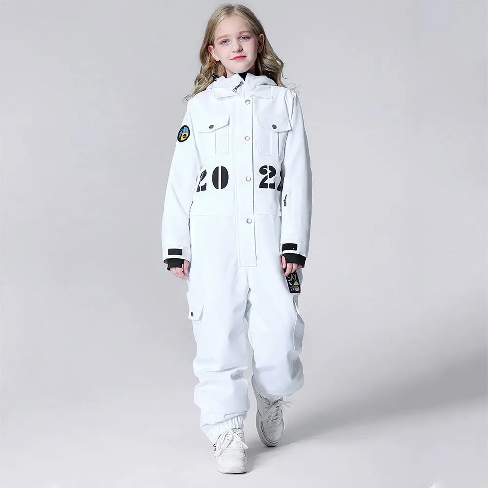 Hotian Boys & Girls One Piece Snowsuits Breathable Contrast Hooded HOTIAN