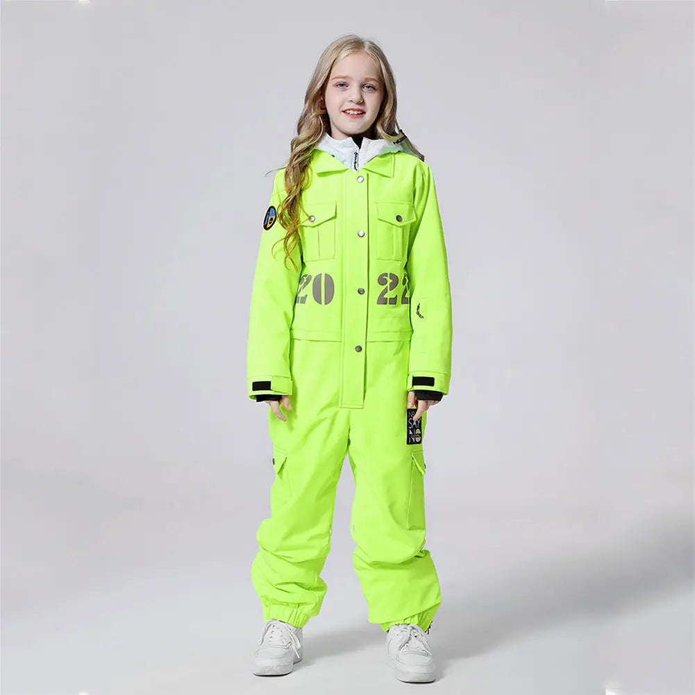 Hotian Boys & Girls One Piece Snowsuits Breathable Contrast Hooded HOTIAN