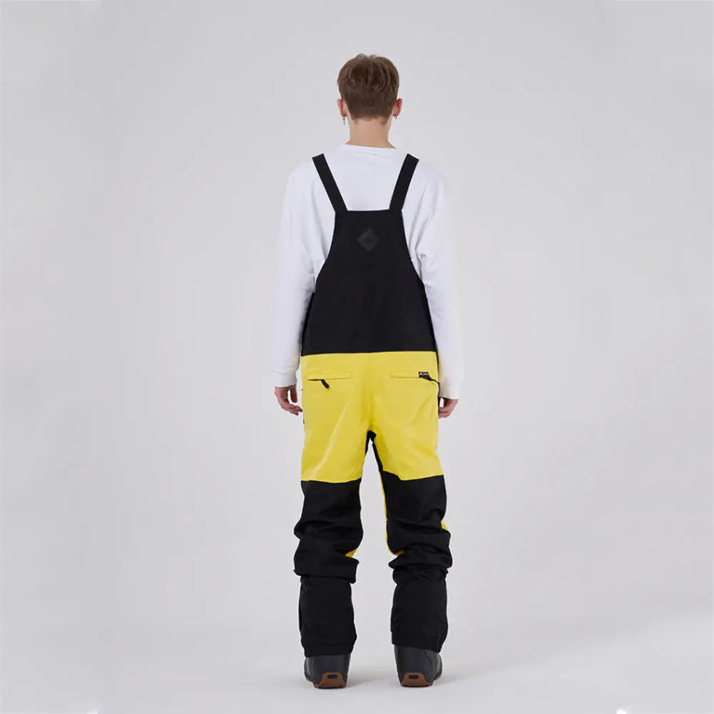 Hotian Colorblock Men Insulated Snow Snowboard Bibs HOTIAN