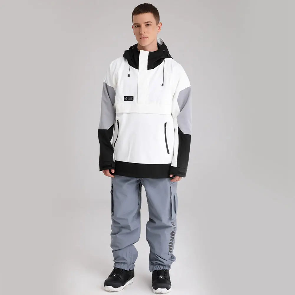 Hotian Colorblock Men Ski Snowboard Anorak Jacket HOTIAN