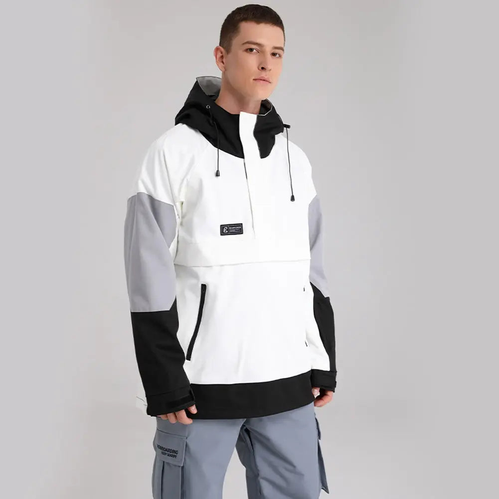 Hotian Colorblock Men Ski Snowboard Anorak Jacket HOTIAN