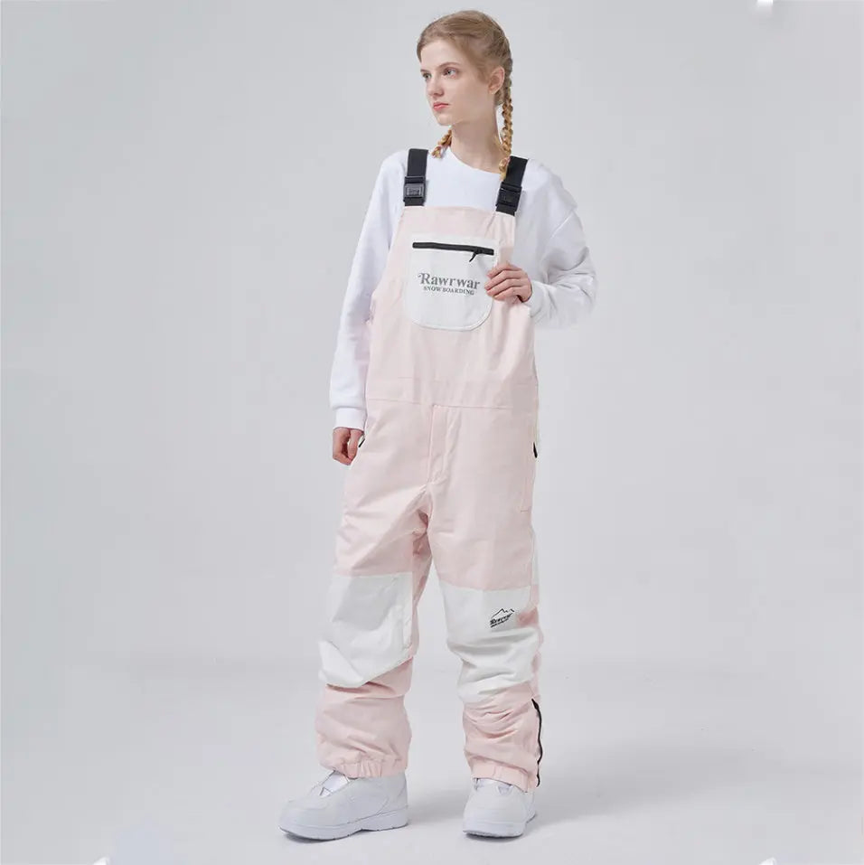 Hotian Colorblock Women Insulated Snow Snowboard Bibs HOTIAN
