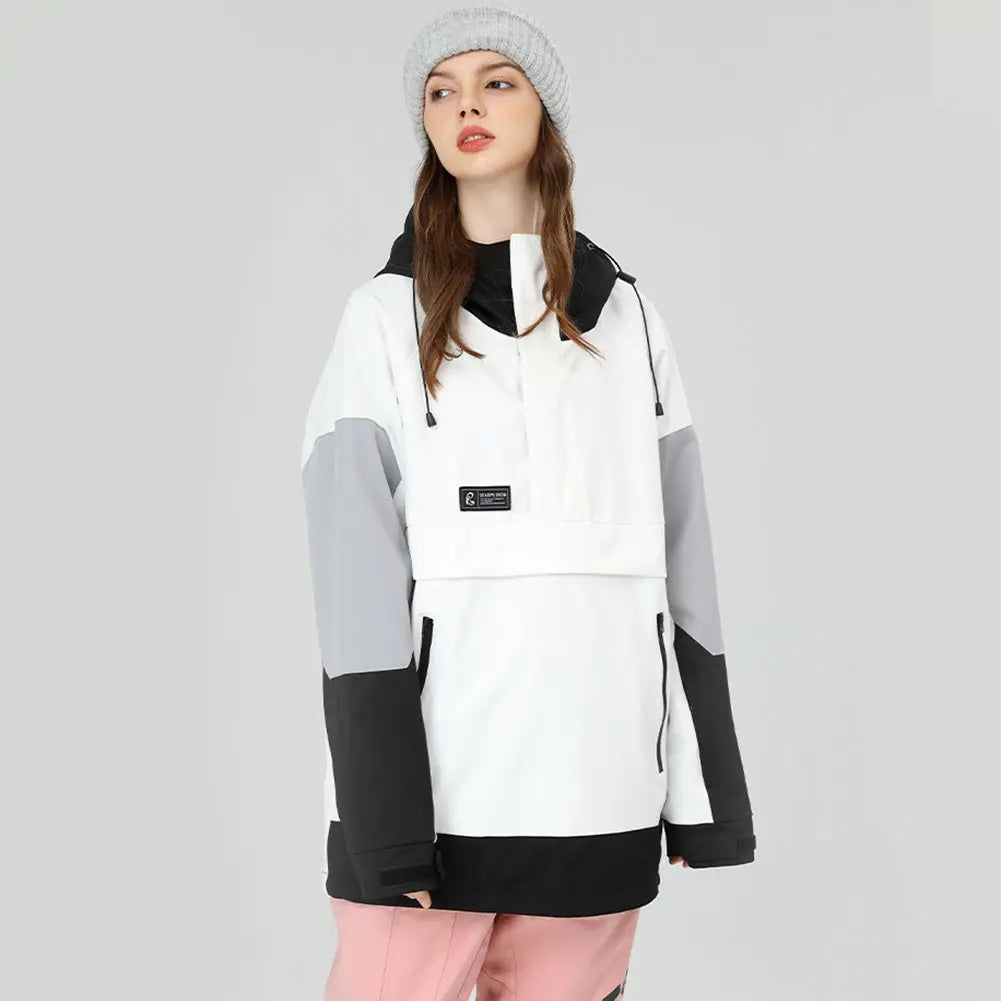 Hotian Colorblock Women Ski Snowboard Anorak Jacket HOTIAN