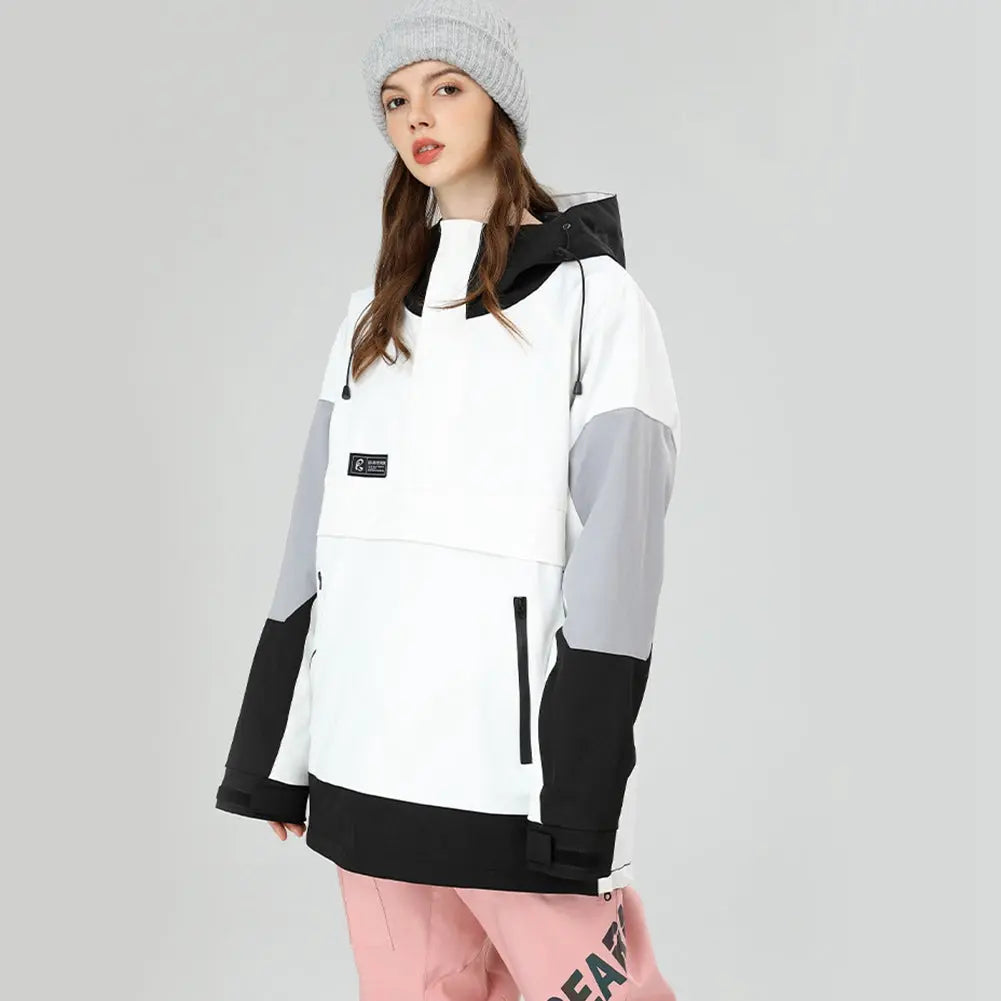 Hotian Colorblock Women Ski Snowboard Anorak Jacket HOTIAN