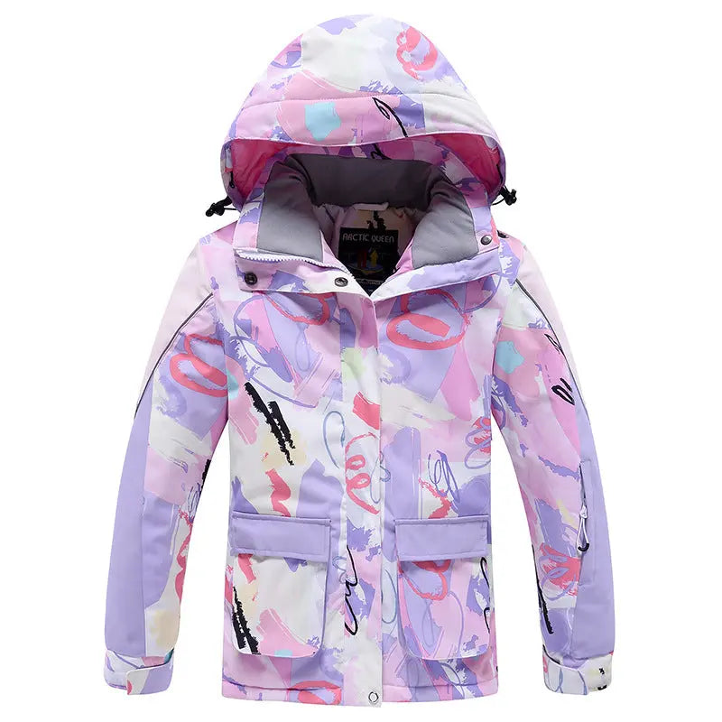Hotian Girl Hooded Insulated Snow Skiing Jacket HOTIAN