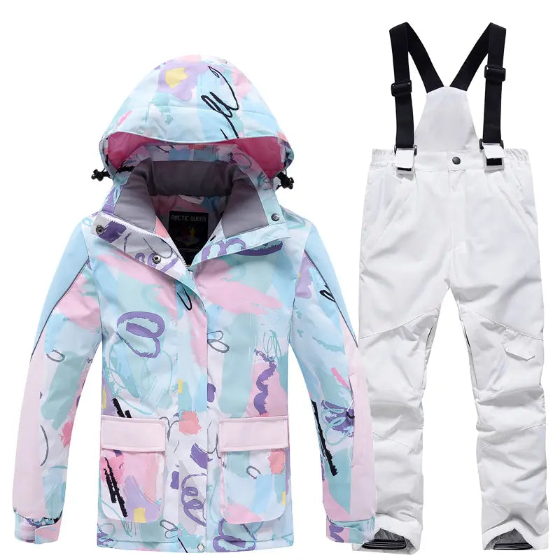 Hotian Girl Snow Coat and Snow Pants Waterproof HOTIAN