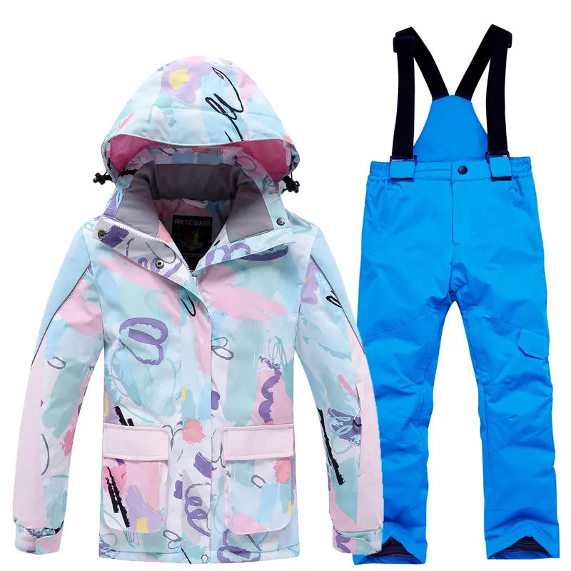 Hotian Girl Snow Coat and Snow Pants Waterproof HOTIAN