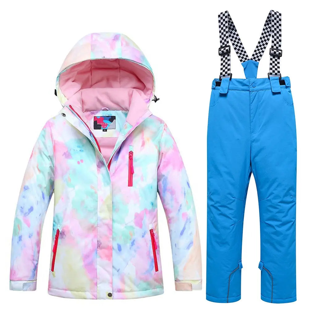 Hotian Girl Snow Jackets & Pants Set Insulated Suits HOTIAN