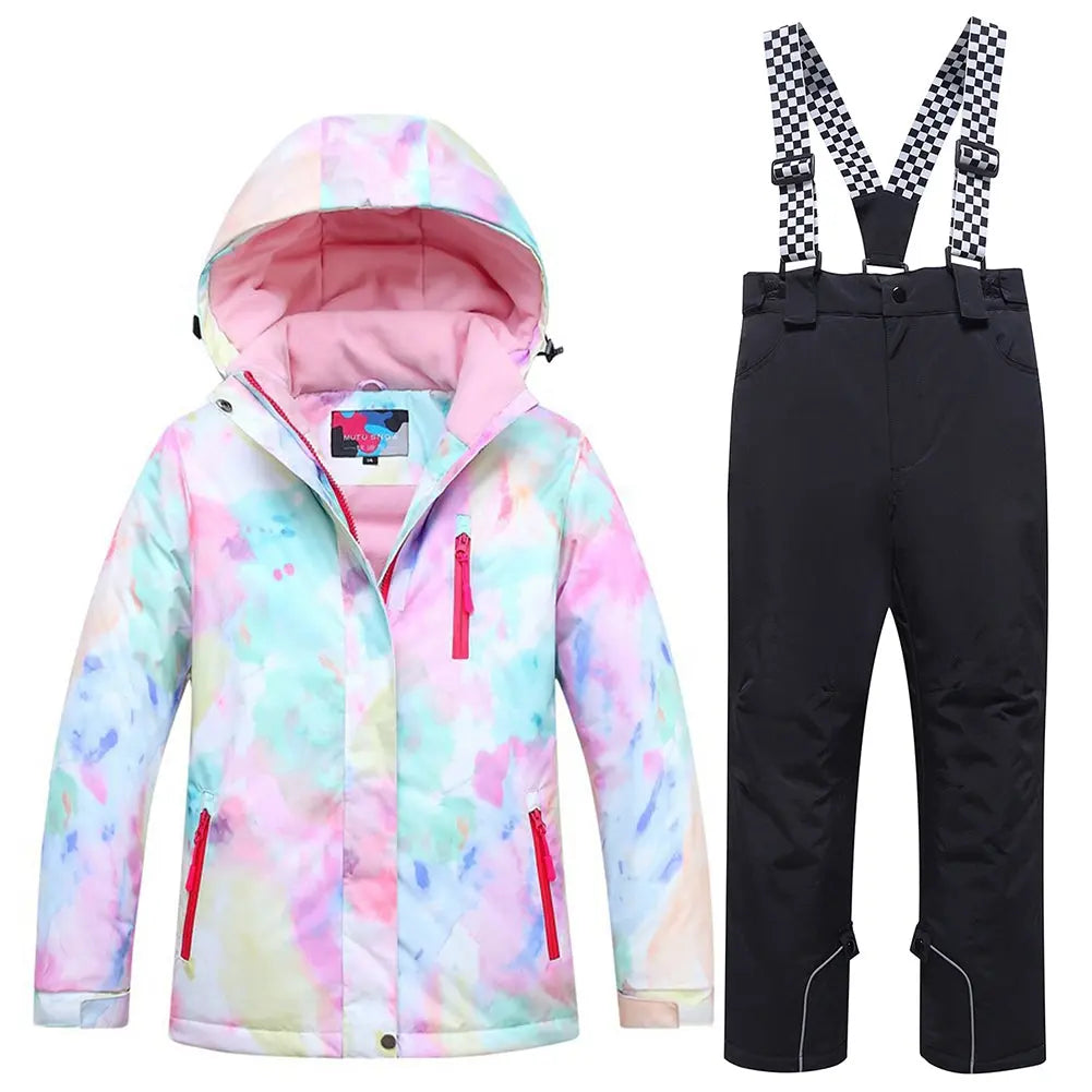 Hotian Girl Snow Jackets & Pants Set Insulated Suits HOTIAN