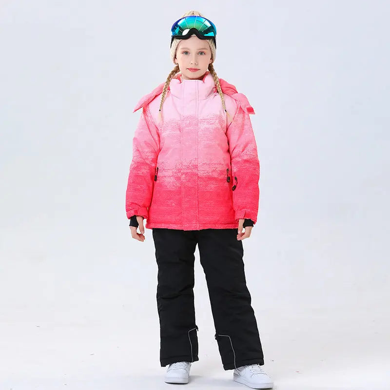 Hotian Girl Snow Jackets & Snow Pants Set Waterproof HOTIAN