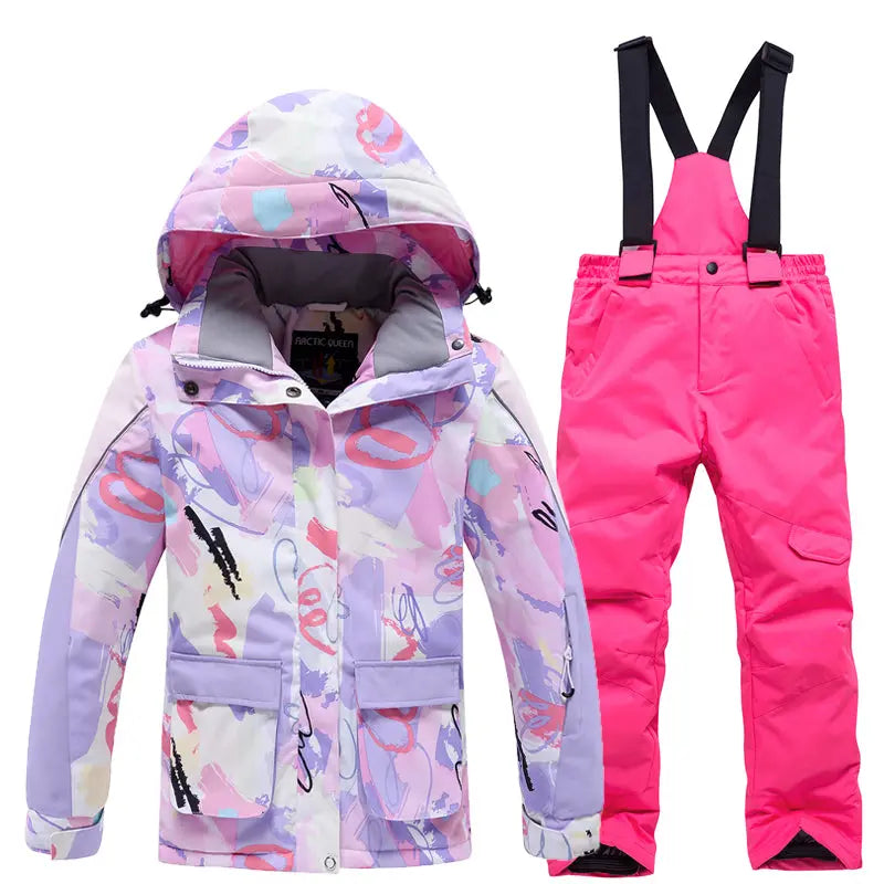 Hotian Girl Snow Jackets & Snow Pants Waterproof HOTIAN