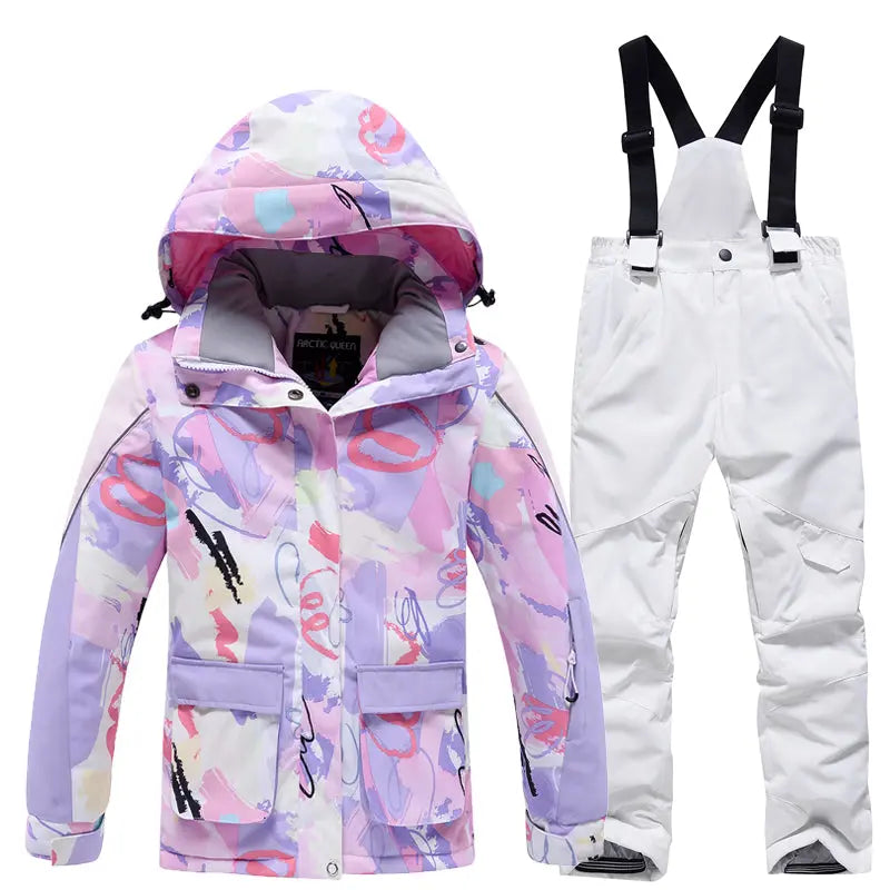 Hotian Girl Snow Jackets & Snow Pants Waterproof HOTIAN