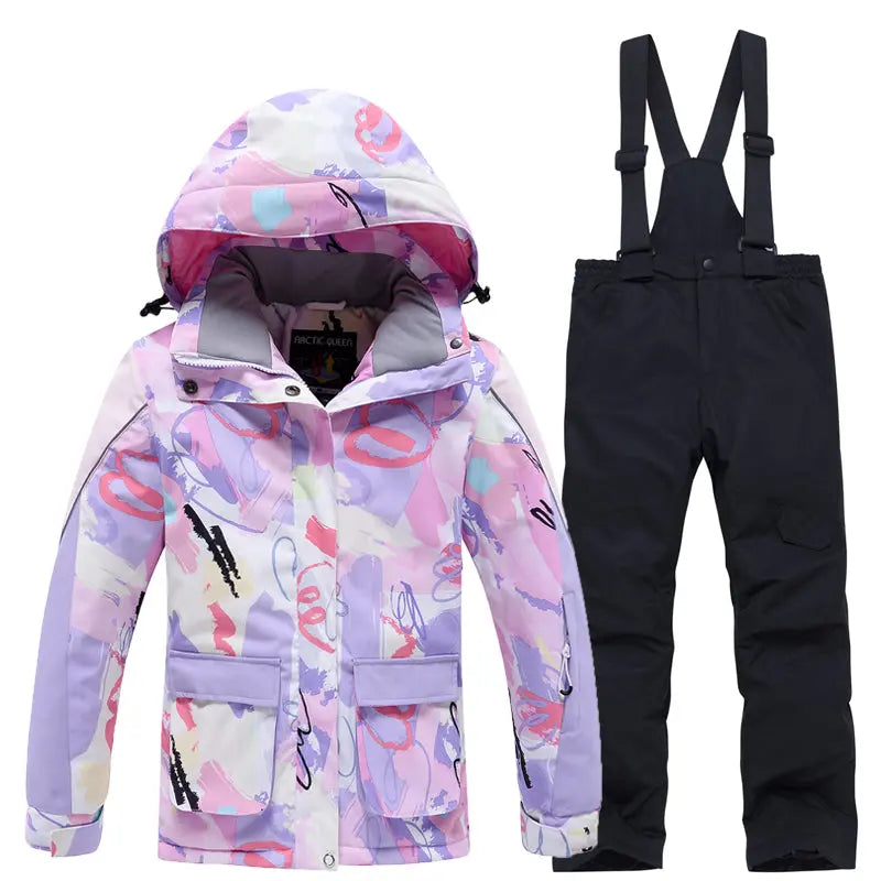 Hotian Girl Snow Jackets & Snow Pants Waterproof HOTIAN