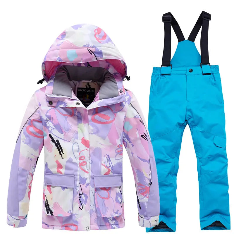 Hotian Girl Snow Jackets & Snow Pants Waterproof HOTIAN