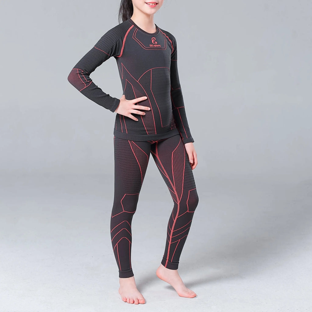 Hotian Girl's Base Layer Set Thermal Odor-resistance HOTIAN