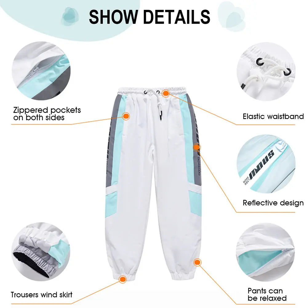 Hotian Kids Hooded Skiing Snowboarding Set Windproof HOTIAN