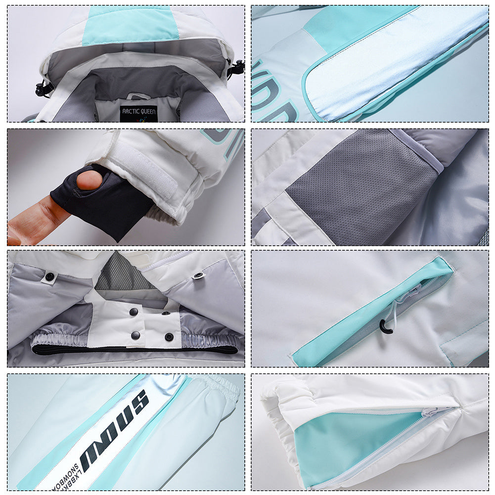 Hotian Kids Hooded Skiing Snowboarding Set Windproof HOTIAN