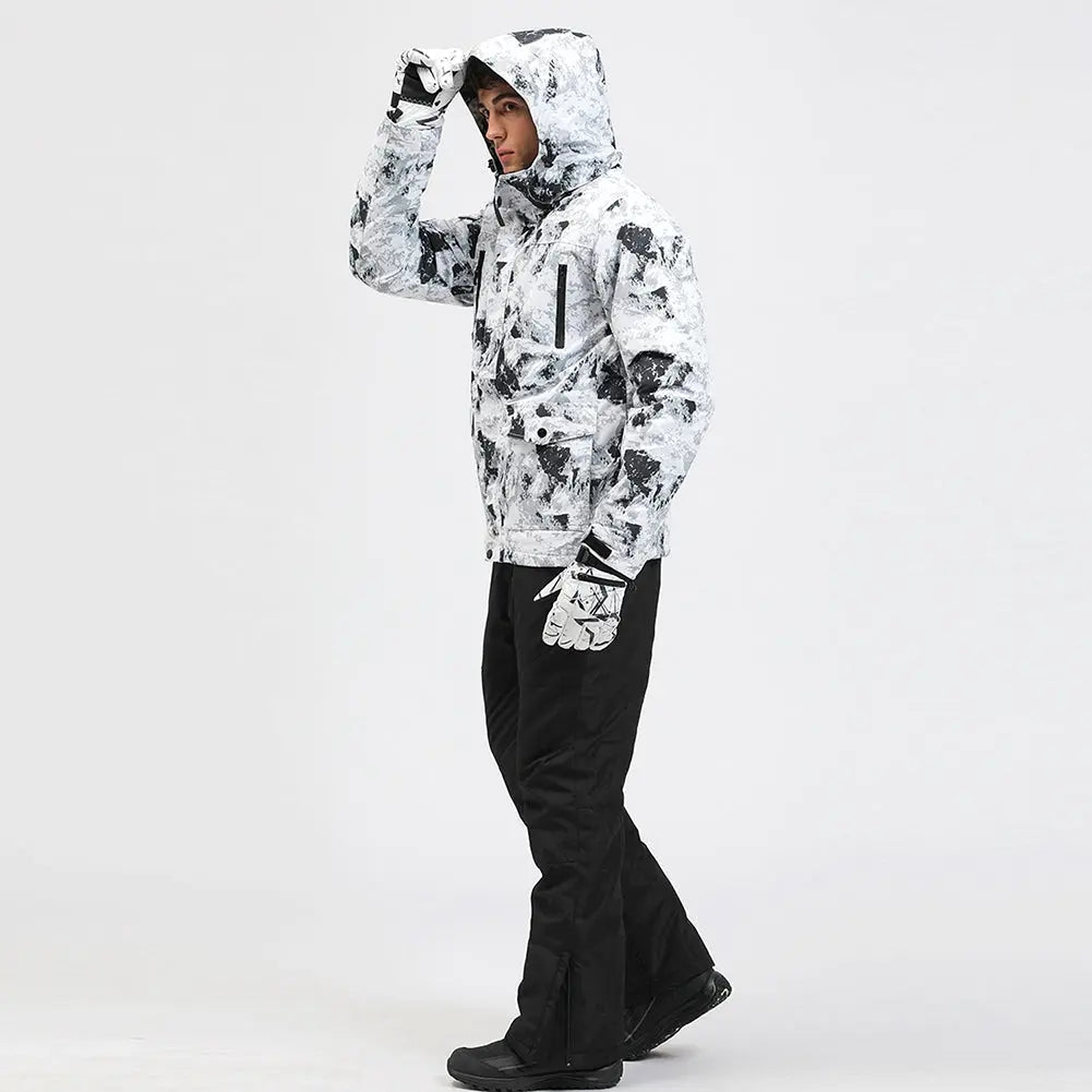 Hotian Men Insulated Skiing Shell Jacket Hooded HOTIAN