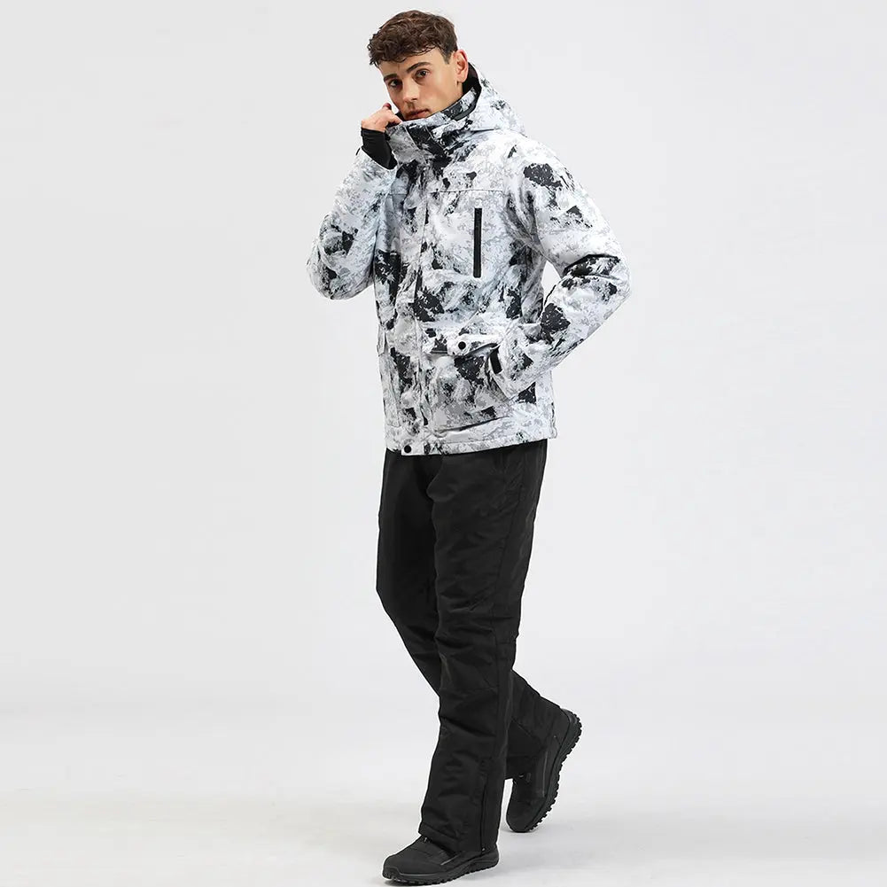 Hotian Men Insulated Skiing Shell Jacket Hooded HOTIAN