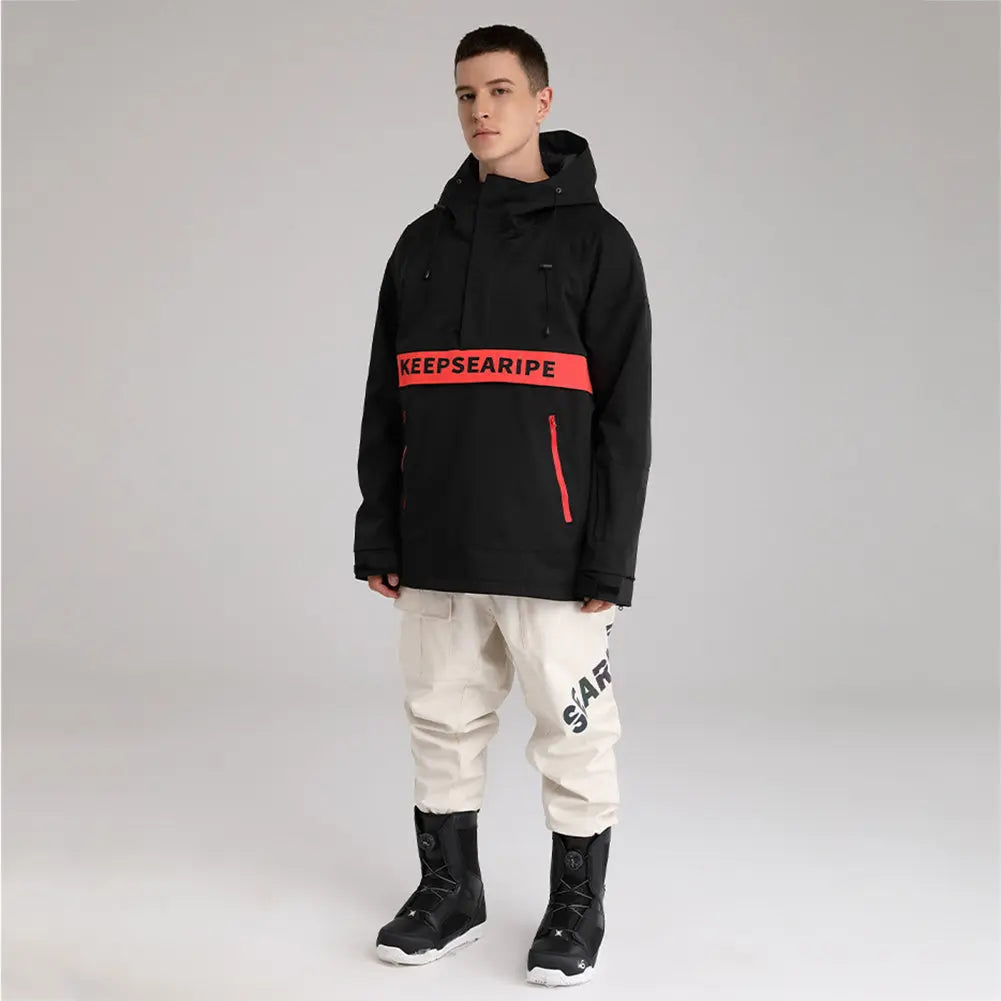 Hotian Men Insulated Snow Ski Anorak Jacket Hooded HOTIAN
