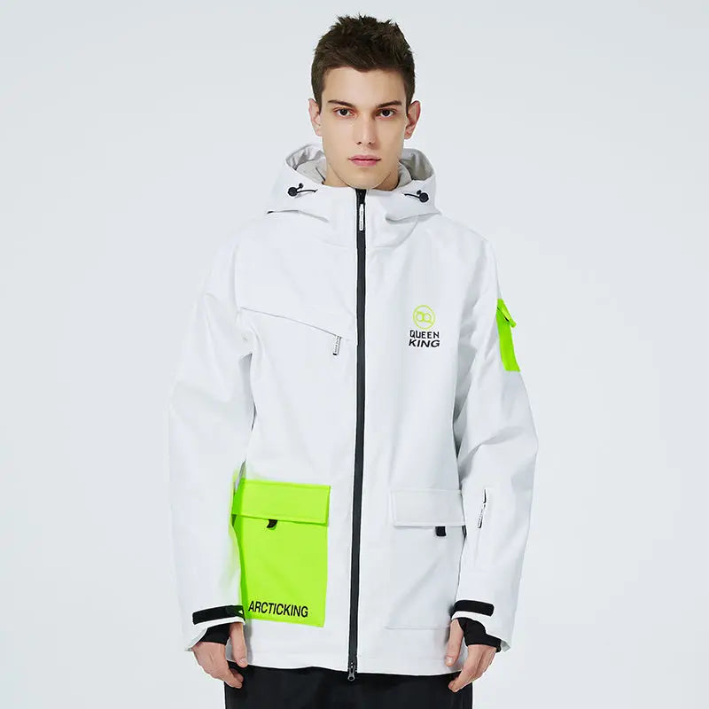 Hotian Men Ski Insulated Cargo Jacket Waterproof HOTIAN