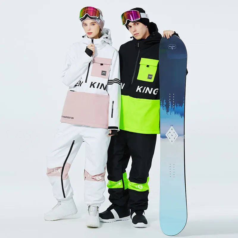 Hotian Men Ski Set Insulated Anorak Jacket & Jogger Pants
