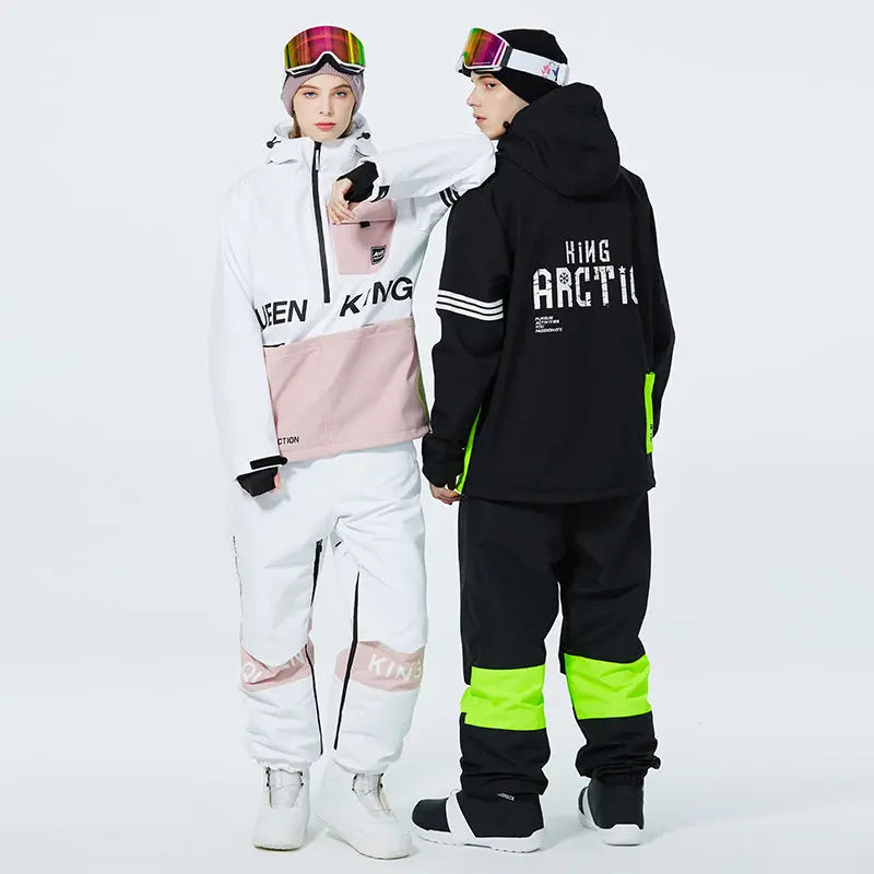 Hotian Men Ski Set Insulated Anorak Jacket & Jogger Pants HOTIAN