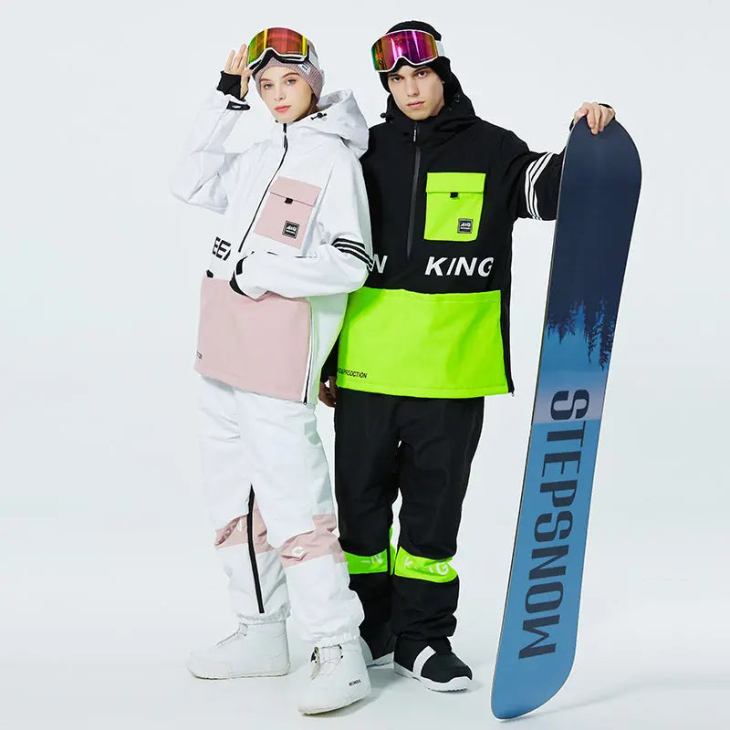 Hotian Men Ski Set Insulated Anorak Jacket & Jogger Pants HOTIAN