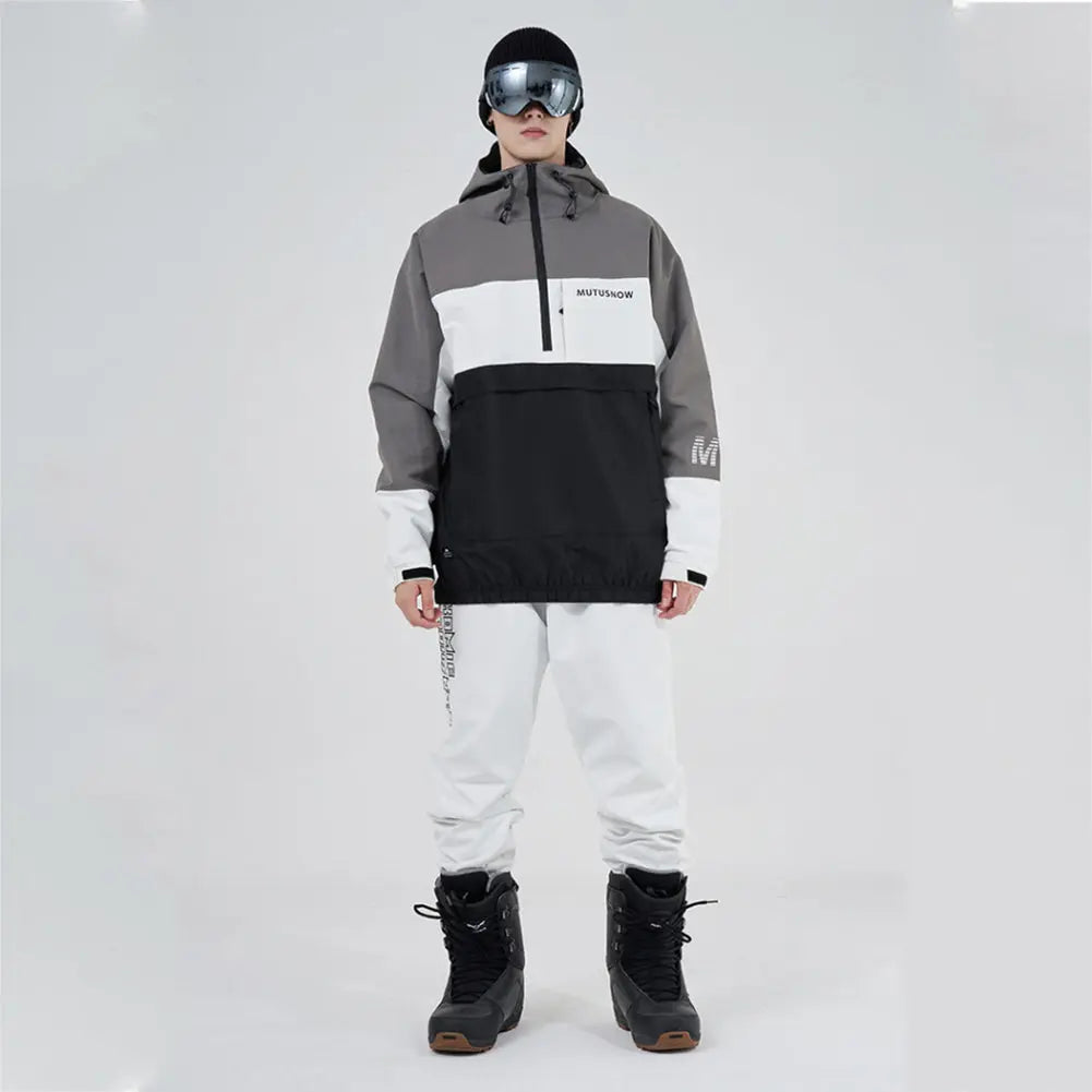 Hotian Men Ski Snowboard Insulated Anorak Hoodie HOTIAN