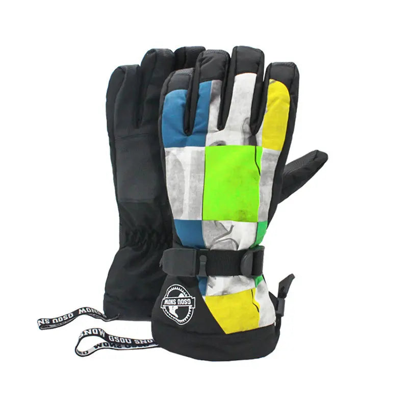 Hotian Men's Ski Snowboard Gloves Waterproof Anti-slip HOTIAN