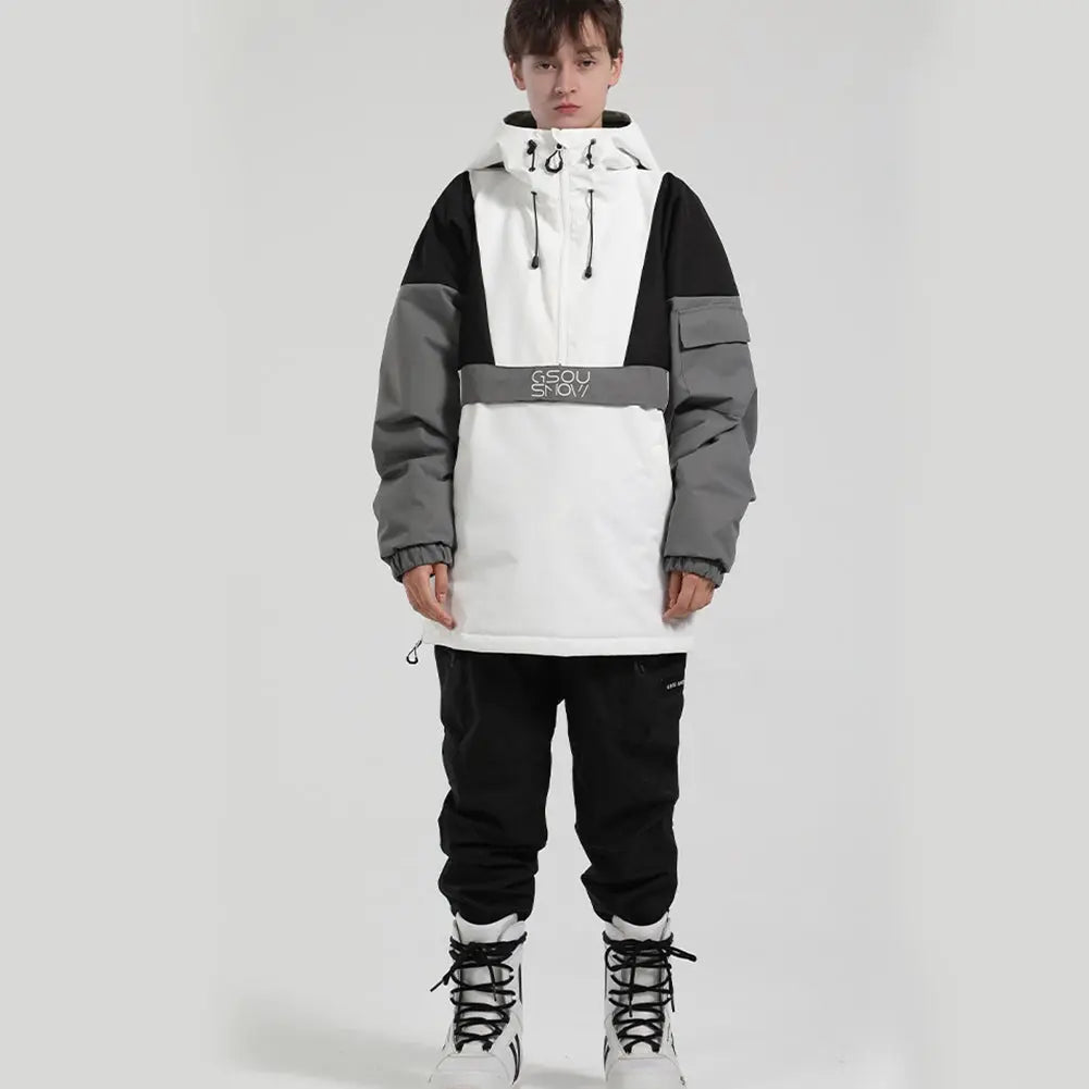 Hotian Reflective Stripe Men Insulated Anorak Jacket HOTIAN
