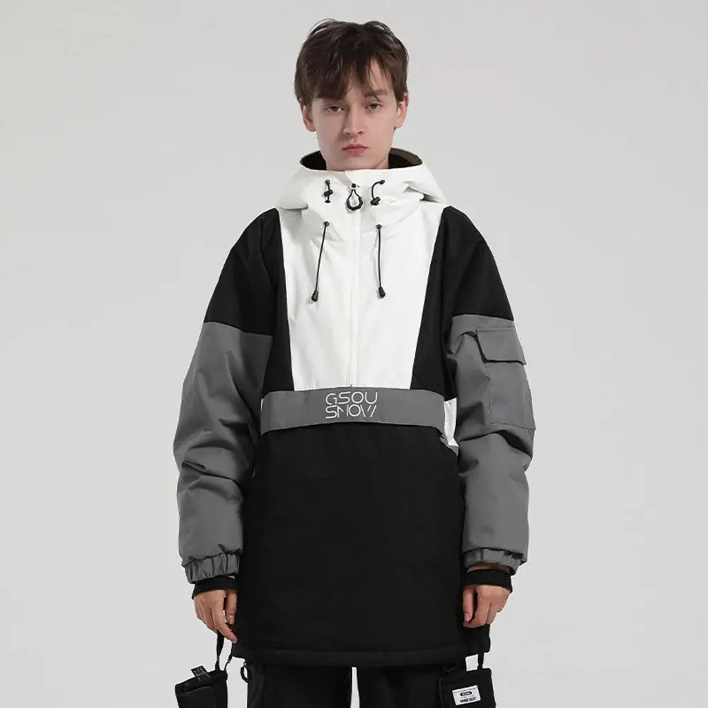 Hotian Reflective Stripe Men Insulated Anorak Jacket HOTIAN