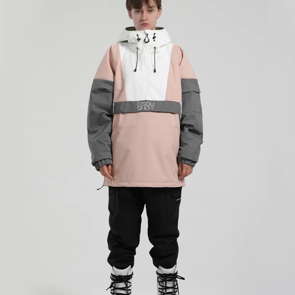 Hotian Reflective Stripe Men Insulated Anorak Jacket HOTIAN