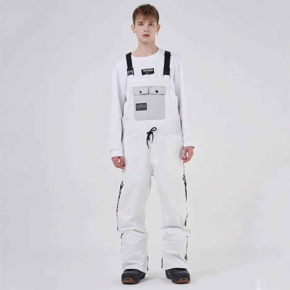 Hotian Reflective Stripe Men Insulated Snow Snowboard Bibs HOTIAN