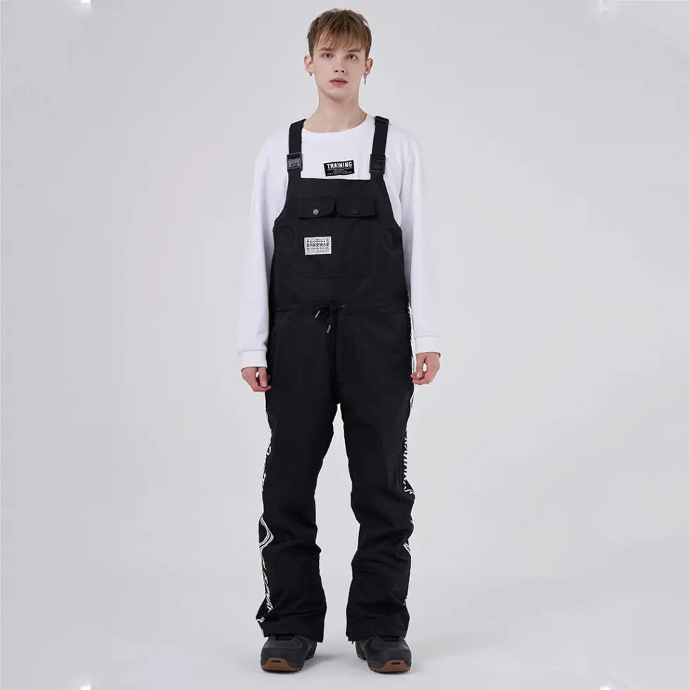 Hotian Reflective Stripe Men Insulated Snow Snowboard Bibs HOTIAN