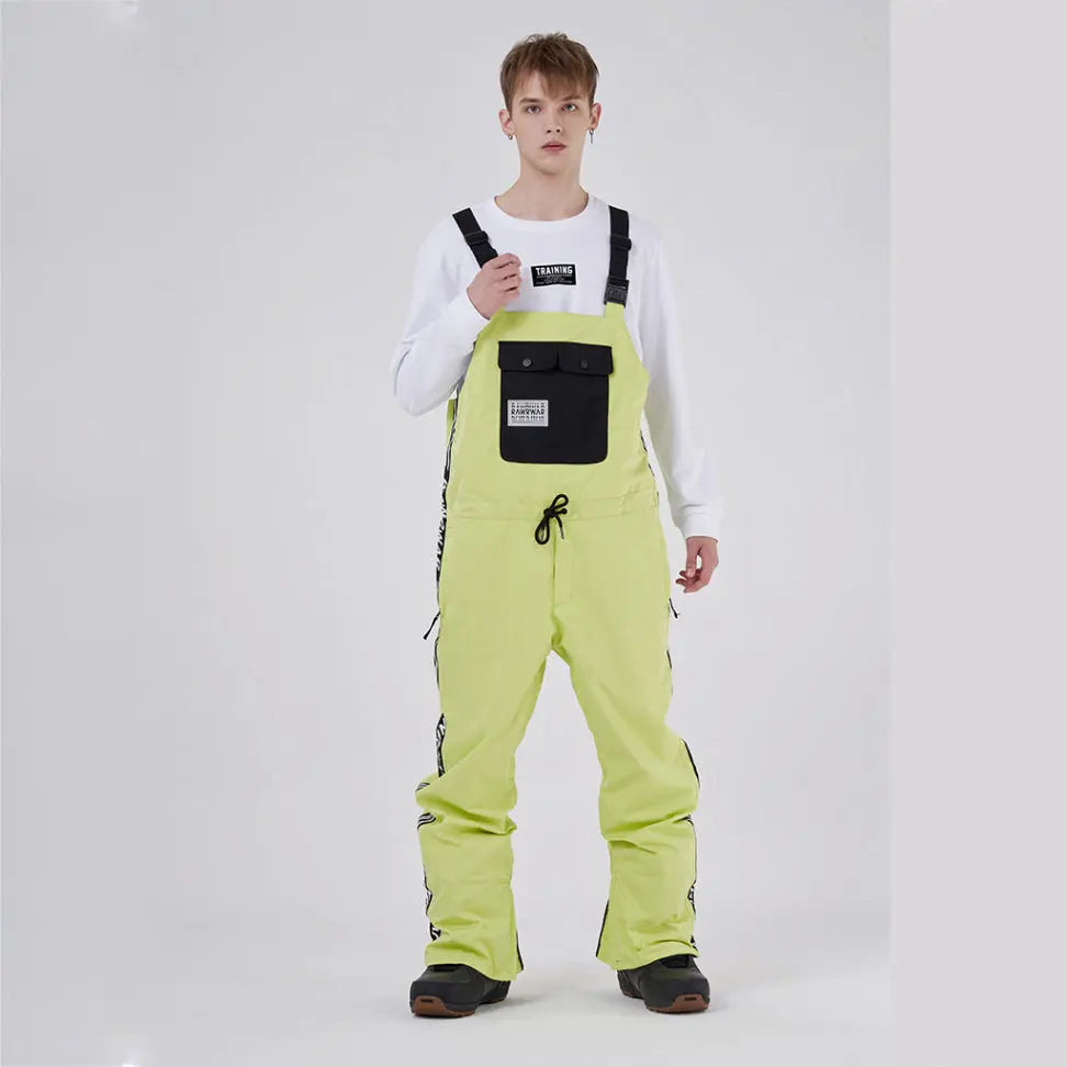 Hotian Reflective Stripe Men Insulated Snow Snowboard Bibs HOTIAN