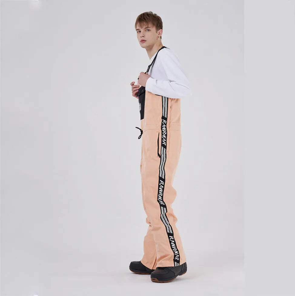 Hotian Reflective Stripe Men Insulated Snow Snowboard Bibs HOTIAN