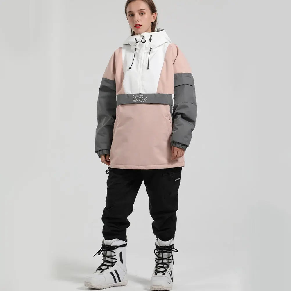 Hotian Reflective Stripe Women Insulated Anorak Jacket HOTIAN